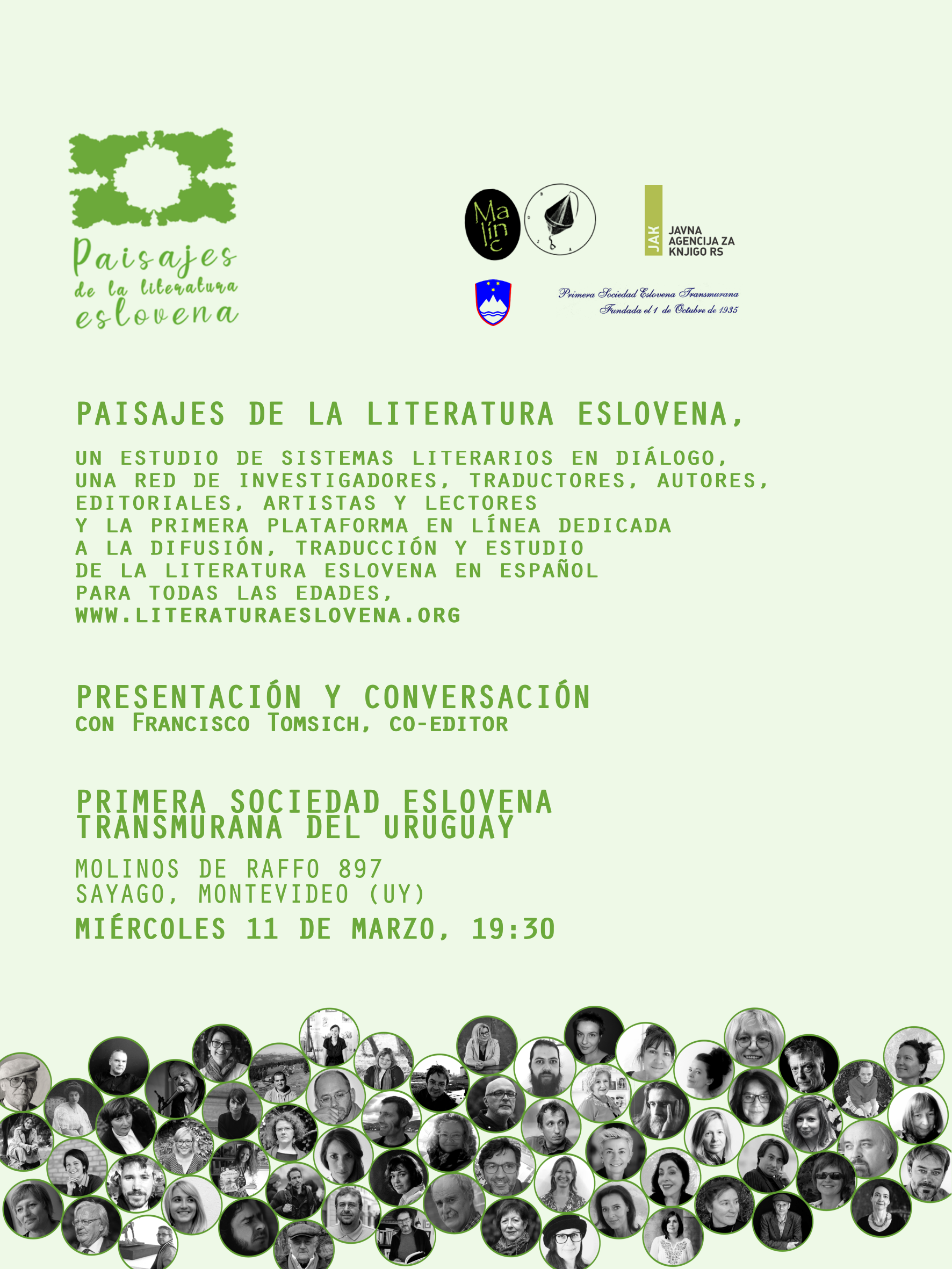 Presentaciones de Paisajes de la literatura eslovena en Uruguay y Argentina, 2026